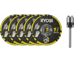Насадка для прямошлифмашины Ryobi RAR301-6 5 отрезных дисков, 38 мм + держатель