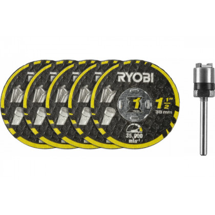 Насадка для прямошлифмашины Ryobi RAR301-6 5 отрезных дисков, 38 мм + держатель