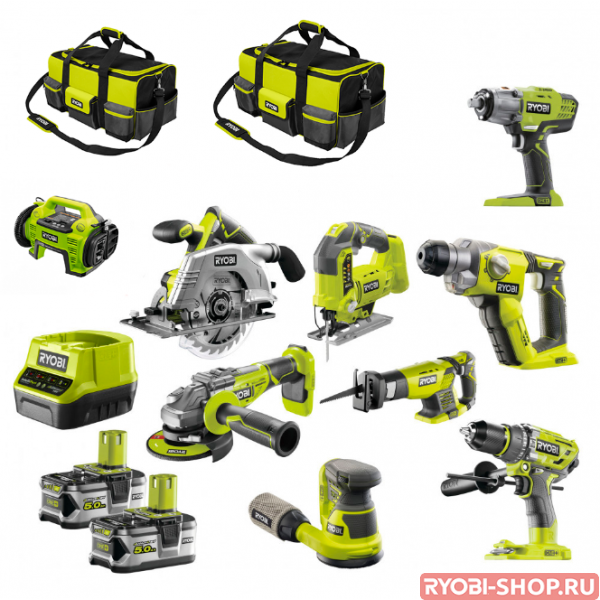 Набор инструментов Ryobi Mega Set R18CK9-LL525S ONE + 5133002777 ...